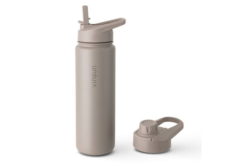 Vinsun Isolierflasche Edelstahl Trinkflasche 750ml Strohhalm - 2 Deckel Thermoflasche, BPA frei, doppelwandig, auslaufsicher, bruchsicher, geruchsneutral Vinsun Isolierflasche Edelstahl Trinkflasche 750ml Strohhalm - 2 Deckel Thermoflasche, BPA frei, doppelwandig, auslaufsicher, bruchsicher, geruchsneutral von Vinsun