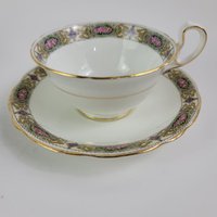 Aynsley Vintage Teetasse Mit Untertasse Floral Goldrand D4628F von VintAgeandMore7