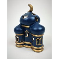 Weihnachtsdekoration Keramik Kerzenhalter Teelicht Laterne Handgemachte Haus von VintagGlamour