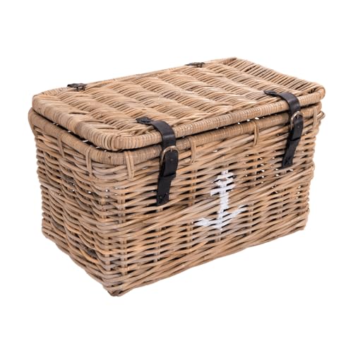 Korbtruhe Anker Korb Rattan Rattankorb Naturrrattan Geflecht (M) von Vintage-Line