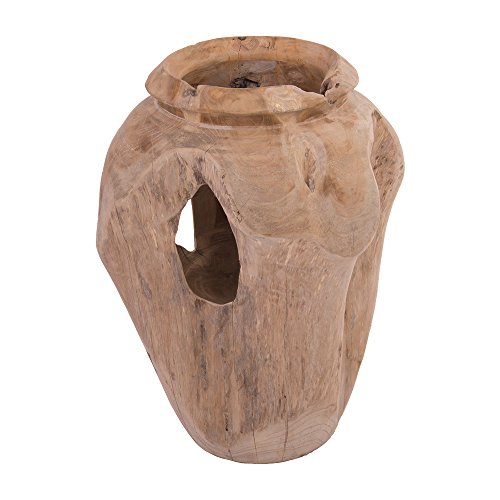 Vintage-Line Handgefertigte Teakholz Vase Hoch Deko Wohnraumdekoration Teak Vollholz Holz von Vintage-Line