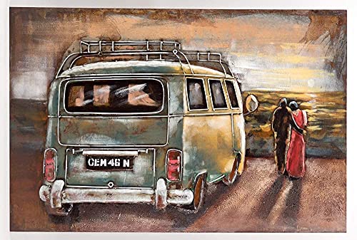 Vintage Line Handgefertigtes Metallbild 3D-Optik Metallbild Sunset (ca. 60x40 cm) von Vintage Line