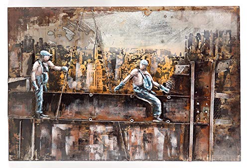 Vintage Line Handgefertigtes Metallbild Wandbild Verschiedene Größen Kunst Bild 3D-Optik (Metallbild Work (ca. 120x80 cm)) von Vintage Line