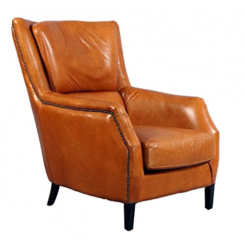 Vintage Line Lehnsessel Lewes Leder Columbia Brown Echtleder Sessel von Vintage Line