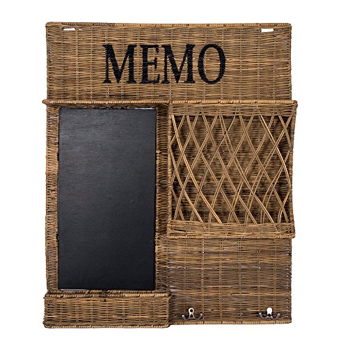 Wandorganizer Memo Rattan Memoboard Naturrattan Tafel Organizer Hängeorganizer von Vintage-Line