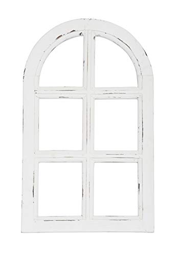 Vintage Living Nostalgie Holz Deko Fenster weiß gewischt halbrund 29,5 x 49 cm von Vintage