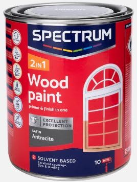 Vintage Luxury Spectrum Holzlack 750 ml, Wood paint, Holzlack 2-in-1-Farbe, Treichen von Gartenzäunen, Schuppen oder Gartenmöbeln (Holzlack, Anthracite) von Vintage Luxury