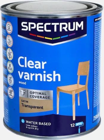 Vintage Luxury Spectrum Satin transparent 750 ml, für Holz, auf Wasserbasis, geruchsarm und schnell trocknend (Satinfarbe, transparent) von Vintage Luxury