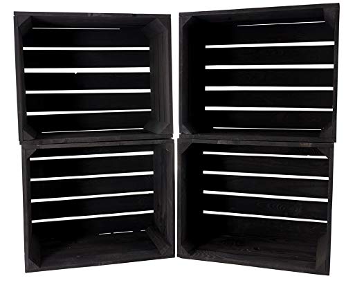 4x Vintage-Möbel 24 neue schwarze Obstkiste 50cm x 40cm x 30cm Kiste Holzkisten standard Weinkiste Regal Wandregal Ablage Apfelkiste massiv universell 4x Vintage-Möbel 24 neue schwarze Obstkiste 50cm x 40cm x 30cm Kiste Holzkisten standard Weinkiste Regal Wandregal Ablage Apfelkiste massiv universell von Vintage Möbel 24 GmbH