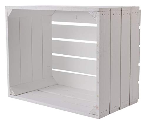 Vintage Möbel 24 GmbH 2er Set - Holzkisten Deko Weiss 50x40x30cm von Vintage Möbel 24 GmbH