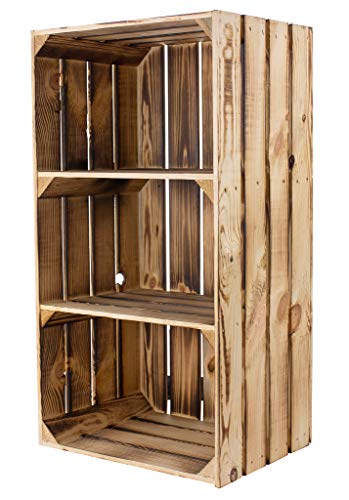 Vintage Möbel 24 GmbH 2er Set - flambierte Apfelkisten Schrank Regal 75x40x31cm von Vintage Möbel 24 GmbH
