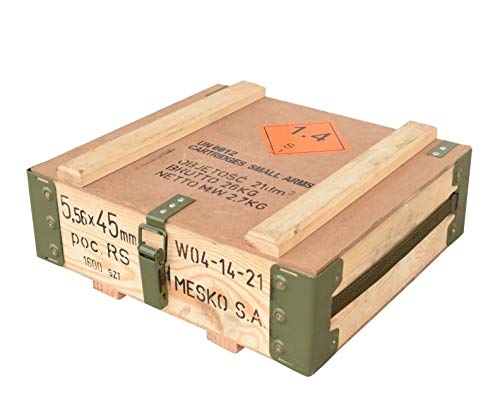 Vintage Möbel 24 GmbH Kleine Munitionskiste Typ RG-42 im Naturton, 48x31x16cm - Militär Truhe Offizierskoffer Aufbewahrungskiste Munitionsbox Militaria von Vintage Möbel 24 GmbH