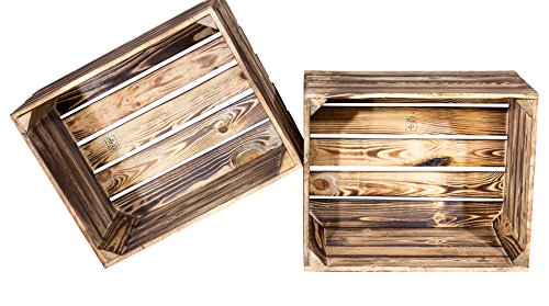 Vintage-Möbel24 GmbH 2er Set geflammte Neue Apfelkiste - Holzkiste - Obstkiste 50x40x30cm Vintage-Möbel24 GmbH 2er Set geflammte Neue Apfelkiste - Holzkiste - Obstkiste 50x40x30cm von Vintage Möbel 24 GmbH