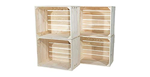 Vintage-Möbel24 GmbH 4er Set Neue helle Apfelkiste - Obstkiste, Weinkiste, Vollholzkiste - Holzkiste Natur unbehandelt 50x40x30cm Vintage-Möbel24 GmbH 4er Set Neue helle Apfelkiste - Obstkiste, Weinkiste, Vollholzkiste - Holzkiste Natur unbehandelt 50x40x30cm von Vintage Möbel 24 GmbH