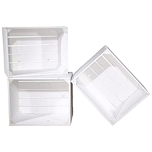 Vintage-Möbel24 GmbH 6er Set Neue weiße Apfelkiste Obstkiste Birnenkiste Weinkiste Holzkiste 50x40x30cm Vintage-Möbel24 GmbH 6er Set Neue weiße Apfelkiste Obstkiste Birnenkiste Weinkiste Holzkiste 50x40x30cm von Vintage Möbel 24 GmbH