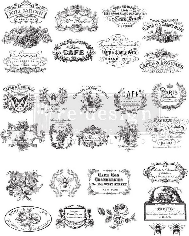 Vintage Paint Wandtattoo Vintage Paint ReDesign Transferfolie Decor f. Möbel Wände Dekoartikel, Klassisches Tattoo für Möbel. Wände, Dekor und Accessoires von Vintage Paint