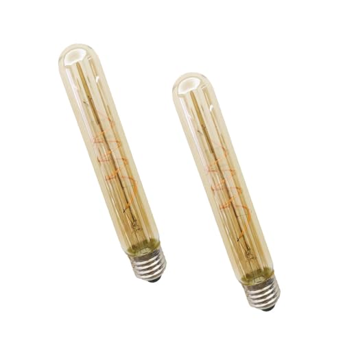 Ruihua T30 Edison Glühbirne LED 4W 185mm Nicht Dimmbar Rohr Bernstein Glas Beleuchtung Warmweiß 2200K Vintage Retro Filament Lampe Schraubverschluss E27(2 Packungen) von Ruihua