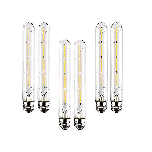 T30 Long Tube Klarglas LED-Lampe Edison Vintage Dekorative Tube Glühbirnen E27 4W(40W Schraube Halogenlampe Ersetzen) T30 Filament LED-Lampen Warmweiß 2700K AC220-240V(225mm) 6Stück von Vintage