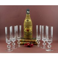 50Er Champagner Gläser Vintage Kristallgläser 6 Stück Im Set Hochwertige Aus Bestem Material Nr10 von Vintage4Moms