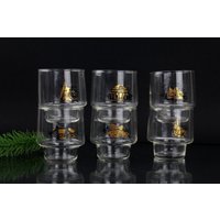 6 Stück Glas Tassen 70Er Jahre Mid Century Gläser Für Cognac Oder Saft Vintage von Vintage4Moms