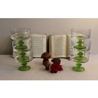 6 Stück Likör Und Rum Gläser 1960S 1970S Retro Party - Mid Century Modernes Glass Designer Glas Hell Grün von Vintage4Moms