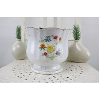 Art Deco Blumenübertopf Übertopf Keramik Blumentopf Handarbeit 40Er Blumenvase Topfpflanze von Vintage4Moms