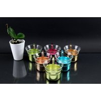 Extravagante Tee Gläser Set 6 Stück Mit Feinem Glas Und Auffälligen Metallhalter Bunt Design Teegläser Rockabilly 50Er Jahre von Vintage4Moms