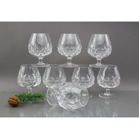 Kristall Designe 40Er Cognacgläser Vintage 8 Stück Hochwertige Gläser Aus Bestem Material Handgeschliffen von Vintage4Moms