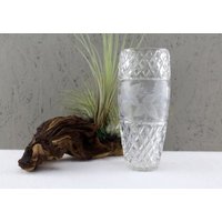 Kristall Vase 50Er Jahre Blumenvase Tischdekoration Blumentopf Aus Glas Mid Century Rockabilly von Vintage4Moms