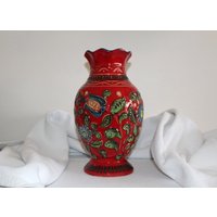 Mid Century Bay Keramik Vase Retro Lava 62-30 Handarbeit von Vintage4Moms