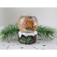 Schneeball Schneekugel Wasser Weihnachtskugeln 80Er Jahre Dekoration Tischdekoration Glas Kugel Weihnachtsmann von Vintage4Moms