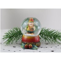 Schneeball Schneekugel Wasser Weihnachtskugeln 80Er Jahre Dekoration Tischdekoration Glas Kugel Weihnachtsmann von Vintage4Moms