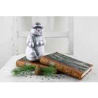 Schneemann Figur 70Er Jahre Jahreszeitliche Dekoration Tannenbaum Schmuck Tischdekoration Weihnachten Keramik von Vintage4Moms