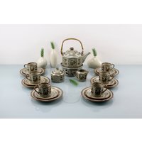 Tee Service Set Keramik Porzellan 22 Teile Für 6 Personen 70Er Jahre Kaffee von Vintage4Moms