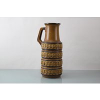 Vintage Keramik Scheurich Tundra Bodenvase Xxl 429-45 Braun Schwarz 70Er Jahre von Vintage4Moms