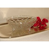 Vintage Kristall Schüssel Bonbon Servier Schale Tischdekoration Aus Glas 70Er Jahre von Vintage4Moms