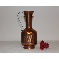 Vintage Kupfer Karaffe Oder Vase Aus Deutschland Mid Century Po Art Dekoration West German von Vintage4Moms