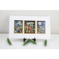 Weihnachtsbild Aus Dem Jahr 1986 Wandbild Postkarten Bilder Jesus Christus Geburt Nazareth Maria Und Josef von Vintage4Moms