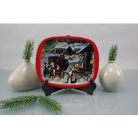 West Germany Servierplatte Kuchenplatte Kekse Platte Servier Schüssel Teller Plätzchen Blech Weihnachtsteller von Vintage4Moms