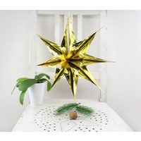 Zauberhafter Goldener Stern Weihnachtsstern Tannenbaum Und Fenster Dekoration Zum Hängen Durchmesser 30 cm | 1181 Inches von Vintage4Moms