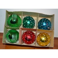 6x Bunte Vintage Weihnachtskugeln Glas 50Er Jahre Retro Christmas Santa Mid Century Shabby Chic Landhausstil 6x Bunte Vintage Weihnachtskugeln Glas 50Er Jahre Retro Christmas Santa Mid Century Shabby Chic Landhausstil von VintageAhoi