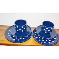 70Er Jahre Vintage Keramik Geschirr Set 3 Teilig Von Wächtersbach/Waechtersbach Retro Mid Century Shabby Chic Landhausstil von VintageAhoi