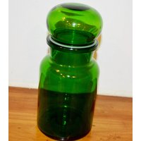 Schöne Große Vintage Glas Deckel Dose /Flasche Grün 70Er Jahre Seventies Retro Mid Century Shabby Chic Landhausstil von VintageAhoi