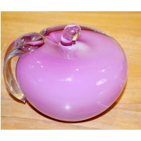 Schöne Vintage Glas Deko Pink Briefbeschwerer Apfel Rosa 70Er Jahre Glass Paper Weight Retro Mid Century Shabby Chic Landhausstil Murano von VintageAhoi