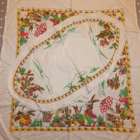 Vintage Ostern Tischdecken Set Mitteldecke Eckig 55x60 Oval 53x30 Weiß Leinen Ostertischdeckchen Nostalgie Osterdeko Retro 50Er Häschen von VintageAhoi