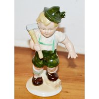 Vintage Porzellan Figur Grün/Weiß 50Er Jahre Bock Und Teich , Retro, Ostalgie Shabby Chic Made in East Germany Ddr Mid Century von VintageAhoi