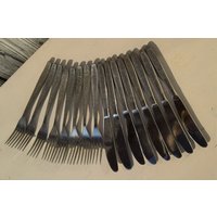 6 Vintage Gabeln Und Messer/Edelstahl-Besteck Besteck Set Servierbesteck Geschirr Stahl 1970Er Jahren von VintageAimili