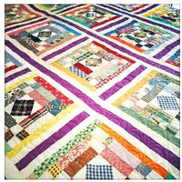 Swirly Stitch Vintage Super 70Er Jahre Handgemachter Patchwork Quilt Dekorative Decke Überwurf von VintageAmericano