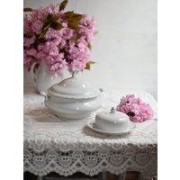 Antike Bayern-Set Von Servieren, Teller Suppe Tureen Und Boterkom von VintageAntiqueNL