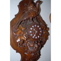 Feinste Große Antik Geschnitzt Wood(Walnut Schweizer Schwarzwald Jagd Clock von VintageArtDesignShop